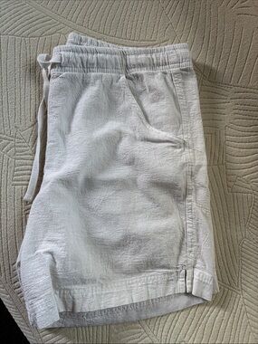 100% Cotton Lightweight Cream White Drawstring Shorts